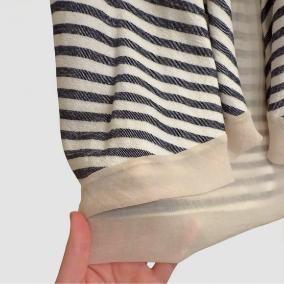 Weston Navy and Cream Striped Open Cardigan Size Small - Picture 4 of 6